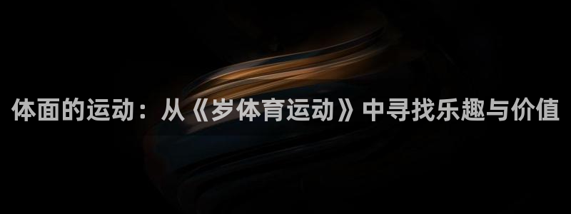 bbin视讯游戏平台：体面的运动：从《岁体育运动》中寻找乐趣与价值